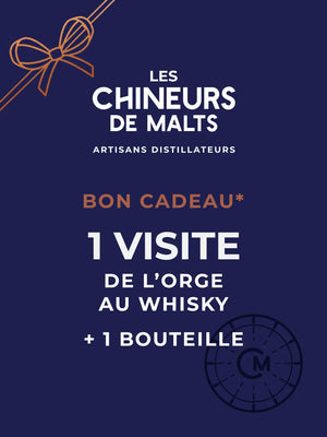 Bon cadeau 1 bouteille + visite guidée de la distillerie Les Chineurs de Malts au Thor
