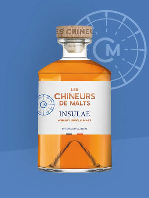 Bouteille de whisky Insulae, single malt 100% français, Les Chineurs de Malts