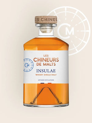 Bouteille de whisky Insulae, single malt 100% français, Les Chineurs de Malts