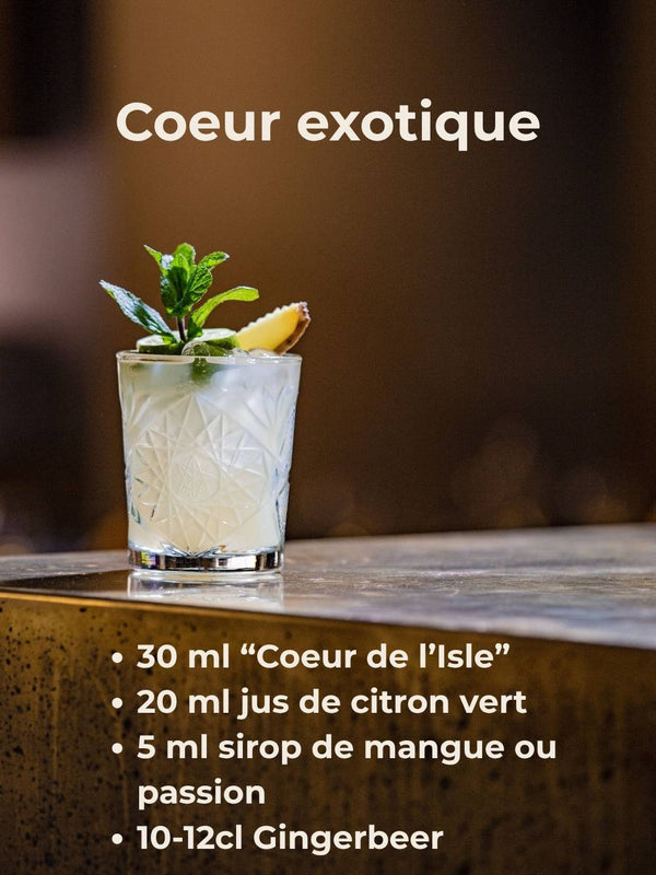 Cocktail coeur de l'isle jus de citron et ginger beer les chineurs de malts